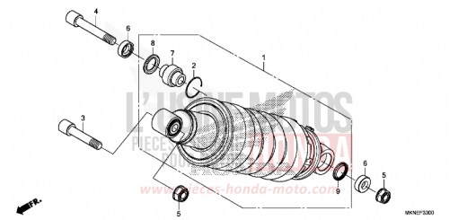 KISSEN, HINTEN CBR650RAK de 2019